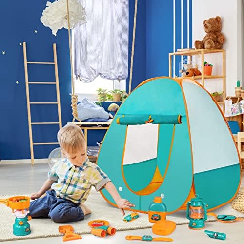 Kids Camping Set,Indoor/Outdoor Pop Up Tent with Camping Gear Adventure Set Pretend Camping Playhouse with Tools Play Kitchen Food Toys for Toddler Boys Girls Age 3+ 2 51ci7GRl3hL. AC