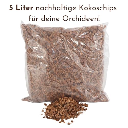 ProFlora® Biologisch abbaubare Kokoschips - Ideal geeignet für Pflanzen, Gärten und als Terrarien Bodengrund (5 Liter)