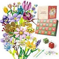 2025 Adventskalender GROßE Blume Weihnachtsbausteine Geschenke für Erwachsene Countdown Adventskalender Weihnachtsdekoration