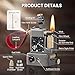 KAMBOLLY Vintage Trench Lighter, Antique Keychain Lighter - Kerosene Fluid Refillable Compact Wick Lighters, Soft Flame Flint Wheel Brass Lighters for Men Dad (Fuel Not Included)