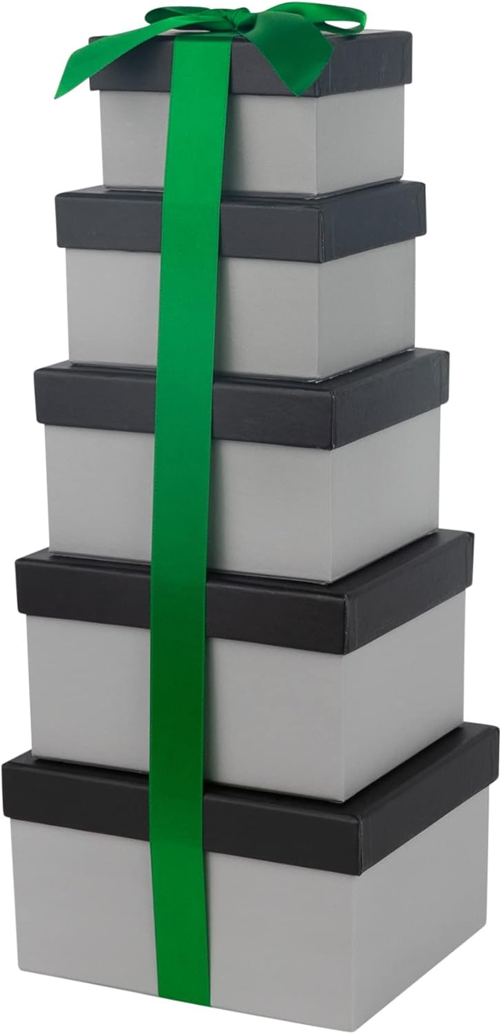 Gift Boxes with Lids+Ribbon Gift Box Assorted Sizes Decorative Nested