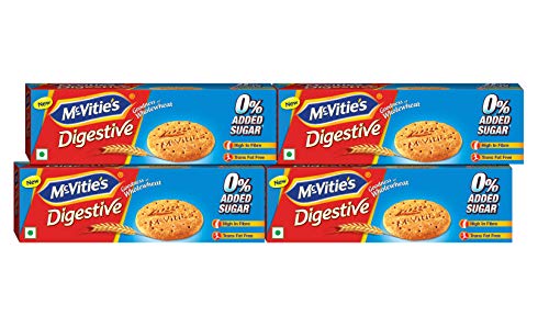 Image of McVities Digestive High Fibre Biscuits with Wholewheat and Zero Added Sugar, 150g (Pack of 4)