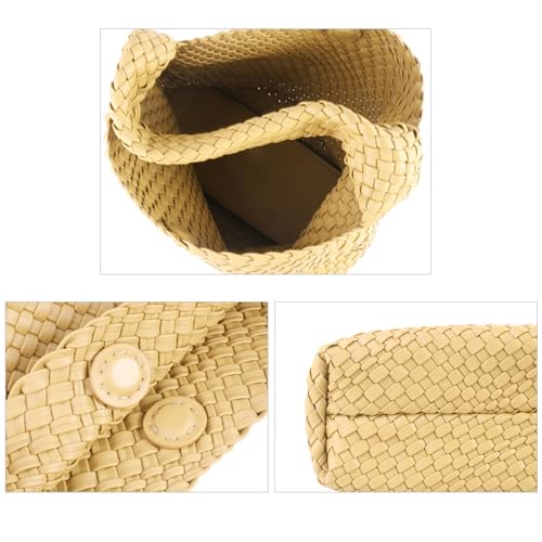 Bolso tejido para mujer, bolso vegano hobo de cuero miniatura 6