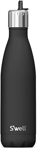 Miniatura 5 de S'well Botella de agua de acero inoxidable con tapa de popote abatible, 17 onzas líquidas, envases aislados al vacío de triple capa Geode Rose que