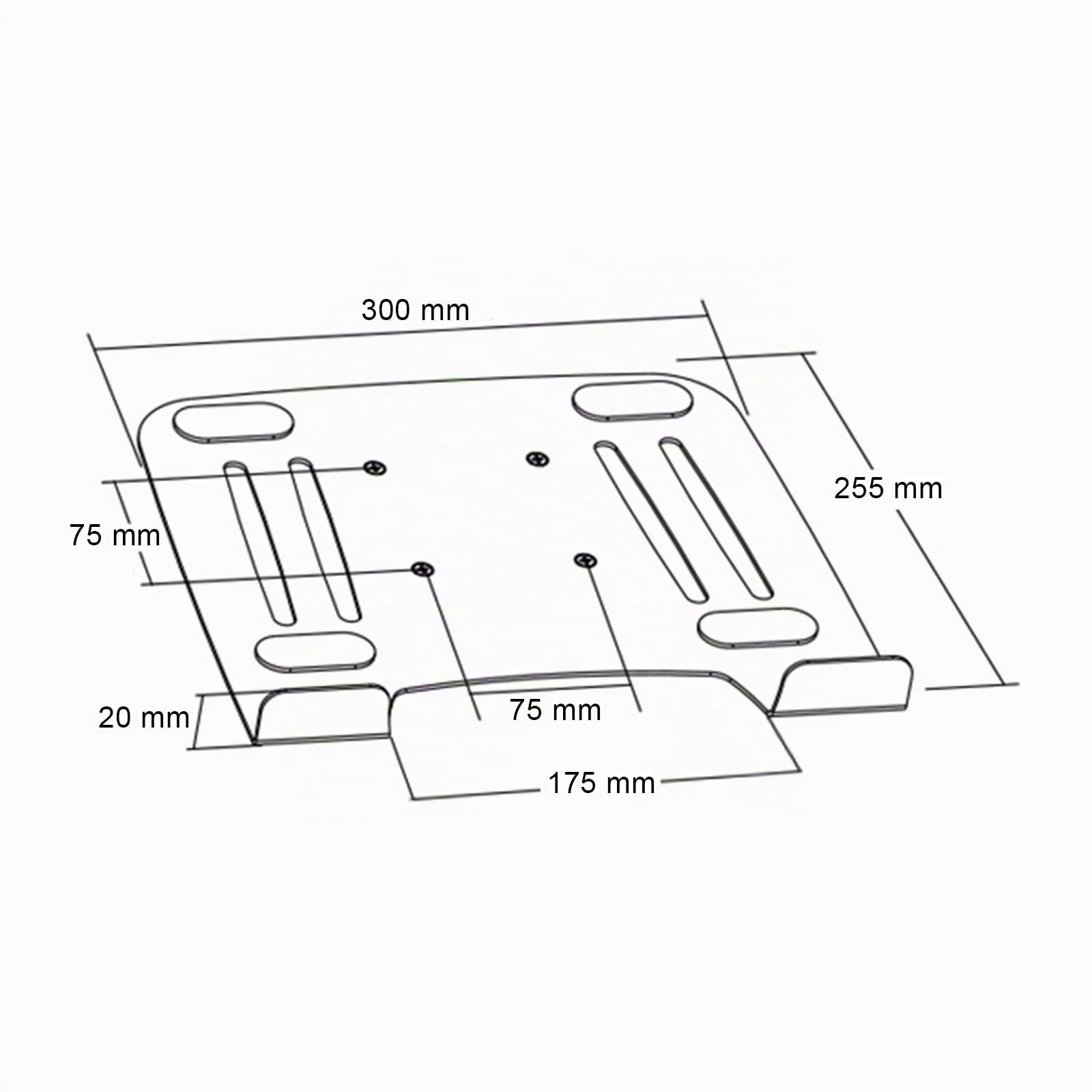 Drall Soporte de Montaje en Pared para computadora portátil (Aprobado por TÜV SÜD) en Argent con Adaptador de portátil Bandeja de Placa en Argent Modelo: L52S-IP3S