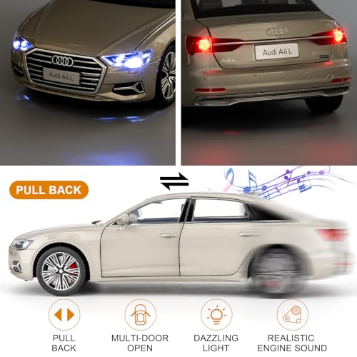 Modelo de Auto Audi A6L 1/24 BDTCTK Diecast miniatura 3