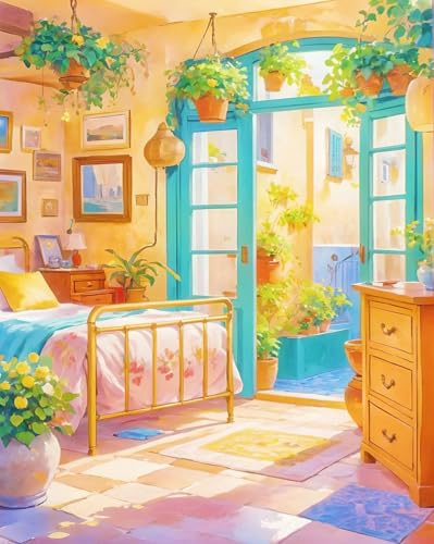 Artmaple Paint by Number for Adults Beginner Students Canvas ONLY,Ideal Gift Choice for Festival, DIY Acrylic Painting Kit for Room Decor (Sunshine 16x20)