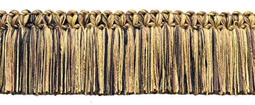 DÉCOPRO Black, Dark Brown, Chocolate, Light Brown, Antique Gold Brush Fringe Trim/Thick, Luxuriant 2