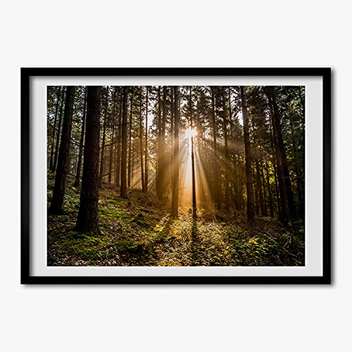 Tableau moderne 70x50 cm avec cadre en bois pour illuminer votre salon de lumière du soleil