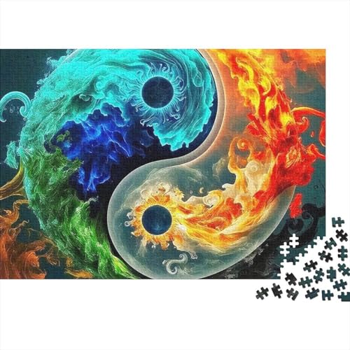 Rompecabezas Yin-Yang desafiante de 1000 piezas, juego de concentración mental de 38x26cm