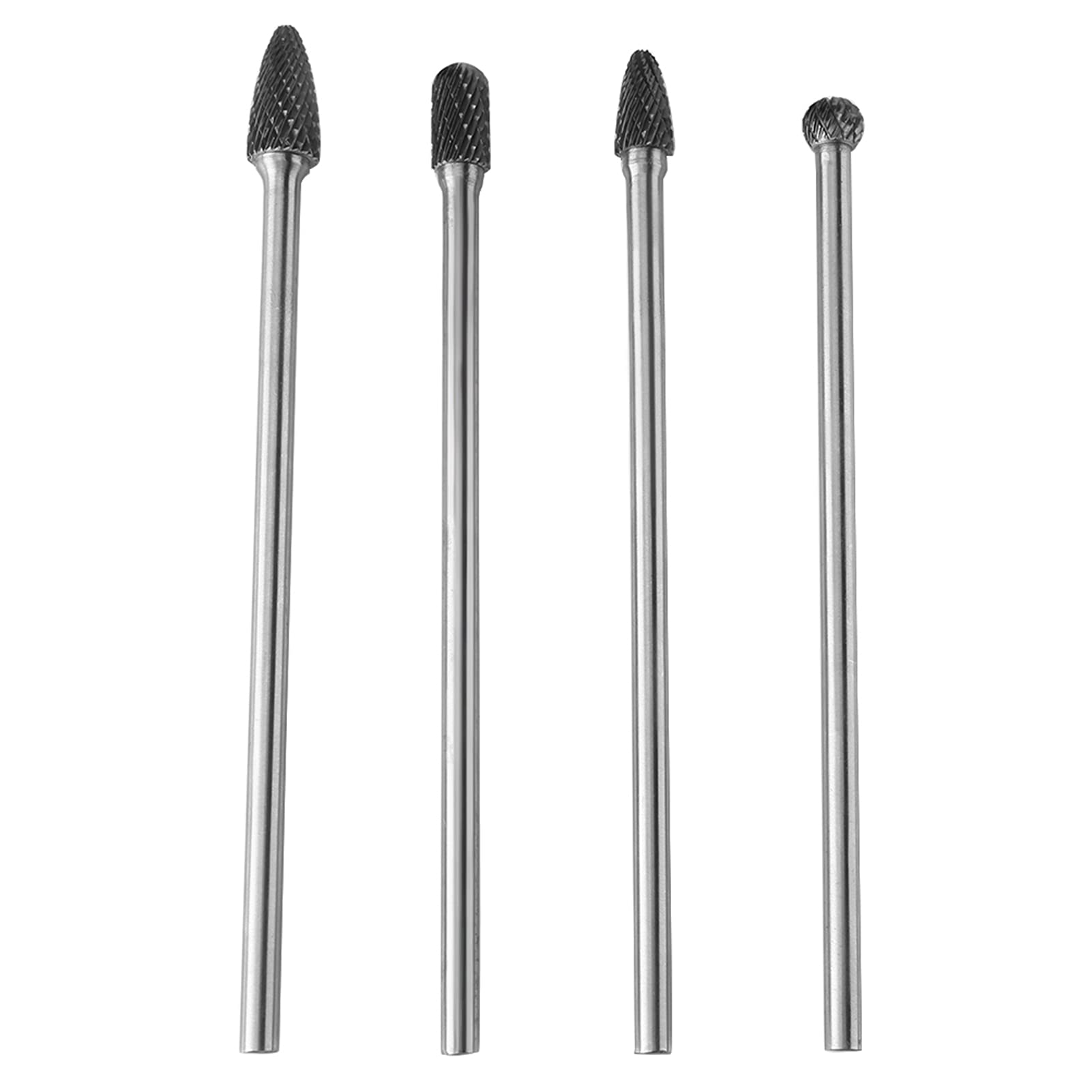 hartmetallfräser, Stück Hartmetall-Rotationsfeilen Double Cut Burr 4pcs Hartmetall-Rotary-Dateien Set 6 mm Schaft Metallbearbeitungswerkzeug 6mm für Grinder Drill
