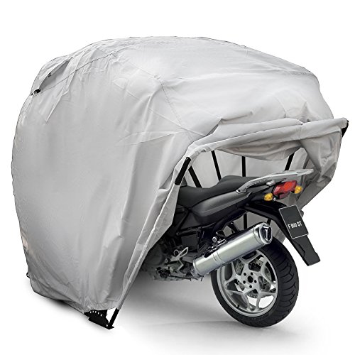 Happybuy Motorcycle Shelter Storage Waterproof Motorbike Storage Tent Oxford 600D Motorcycle Shelter Shed