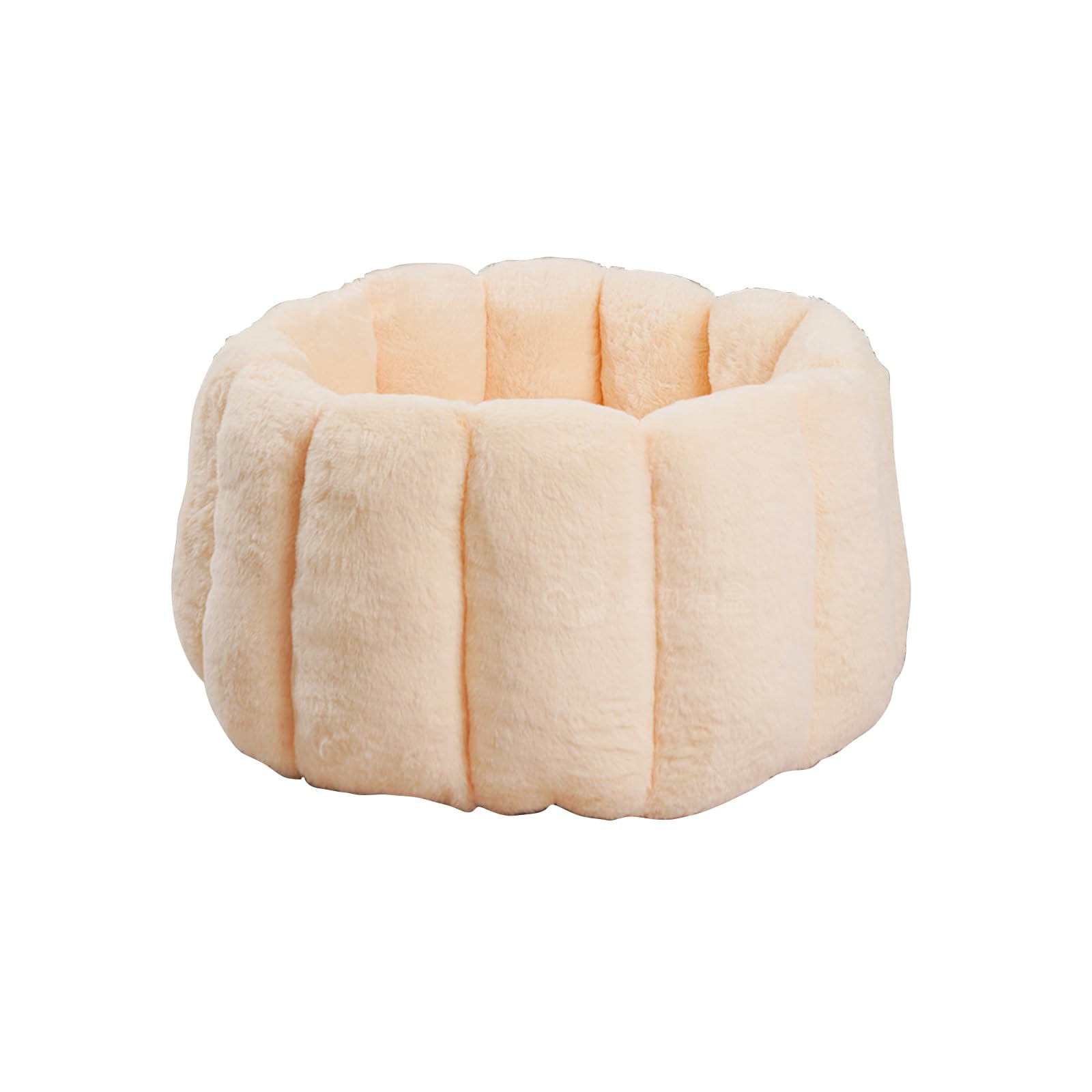 Galatée Katzenbett, Runde Haustierbetten Für Hauskatzen, Waschbares Flauschiges Katzennest, Superweiches Plüsch-Haustierbett, Weiches Süßes Hundebett(XL, Beige)