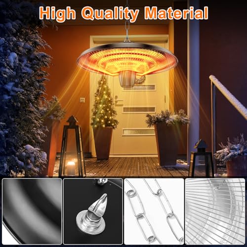 Uniflasy Patio Heater, 1500W Electric Hanging Patio Heater thumb #6