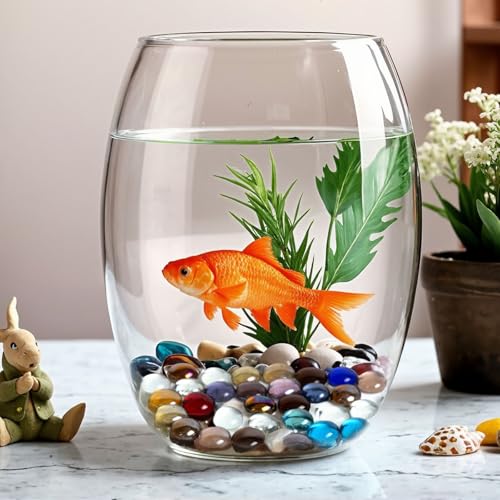 HAKACC Bunte Glassteine & Muggelsteine 180-200 Stück 900g｜15-20mm Farbige Glasnuggets für Aquarium, Vasenfüller, Hydrokultur & Deko｜Hochwertige Mischfarben Ziersteine, Ideal für DIY-Projekte