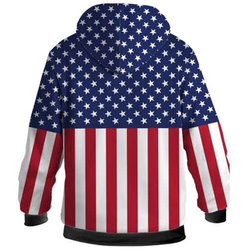 American Flag Jacket for Men Women Red White Blue Winter Coat Hoodied Sweatshirts Zip Up Hoodies3