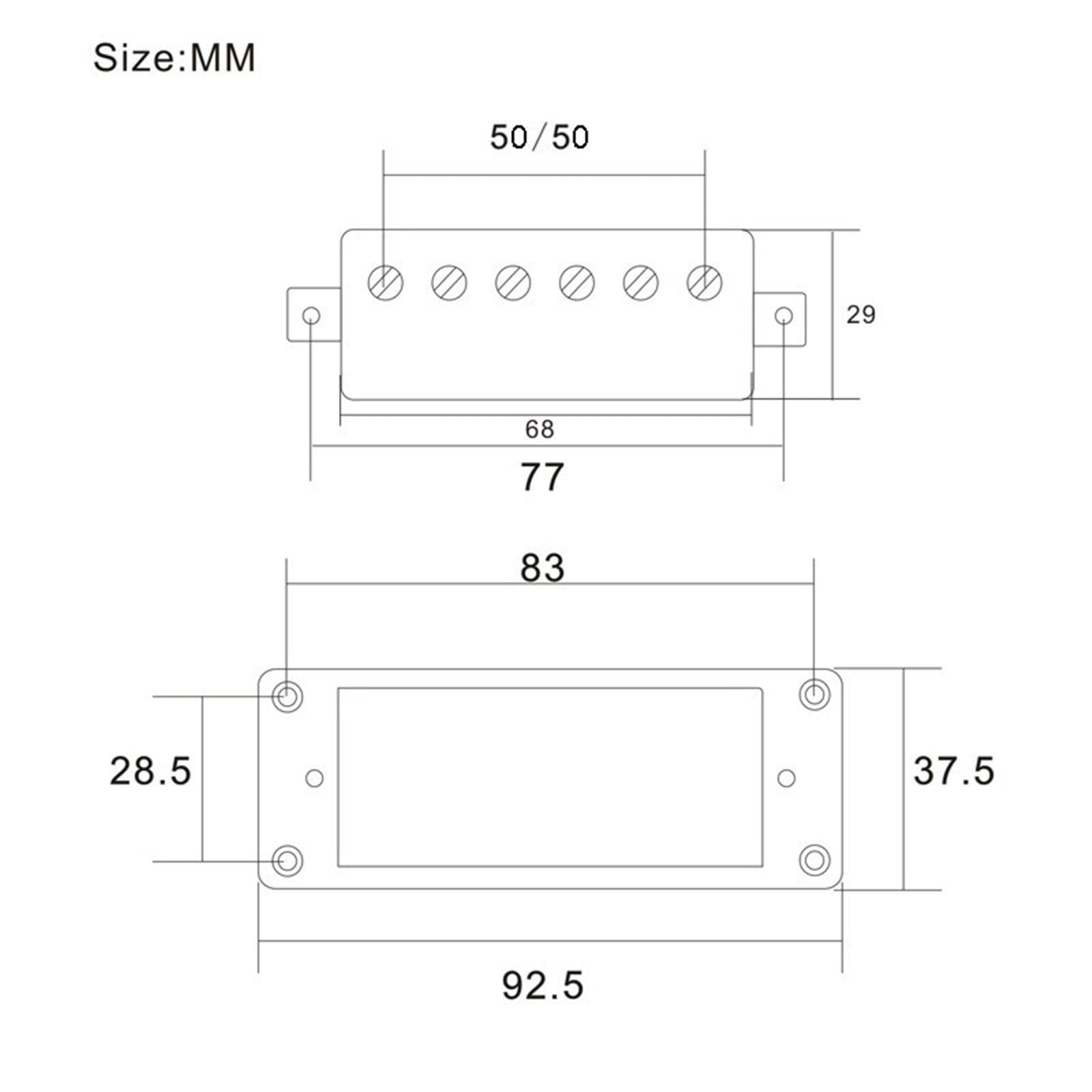 Wymiana Przetwornika Gitarowego Gryf I Mostek Humbuckera Są Uniwersalne | Przetwornik do gitary elektrycznej Mini Dual-Coil 68X29MM z ramką w kolorze czarnym i złotym chromowanym(Gold)