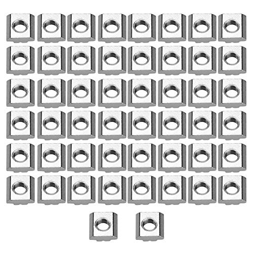 50pcs Carbon Steel Sliding T Slot Nuts, Compatible with 30 Series Aluminum Profiles, High Hardness and Long Life Fasteners, Ideal for Multiple Projects (M8*16 * 6)