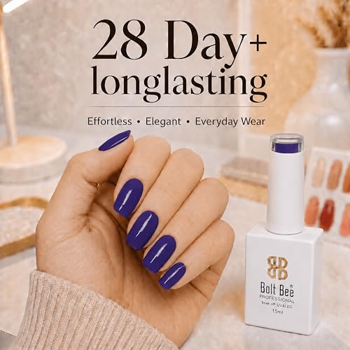 Image of Bolt Bee Royal Blue Color Gel Nail Polish Soak Off UV Gel DIY at Home 15ML Manicure Salon Nail Art
