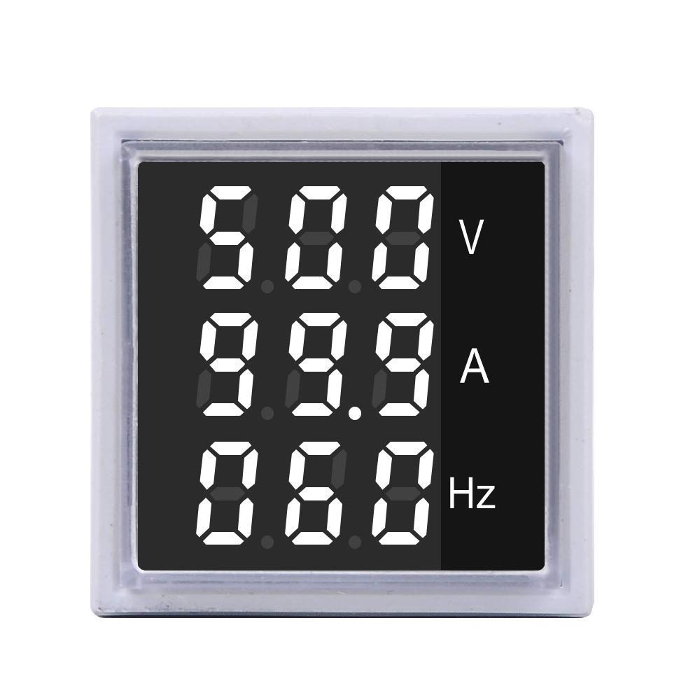 Teper SAVAHW Metar 1004 Digital SMD Triple Displays in One Volt+Amp+Hertz Meter,Big Digit Measuring Range 60-500 V AC+ 0-100Amp+20-75Hz with W/CT,28 mm(Square,Atom,White) Pack of 1 (B08PBWPR43) Amazon Price History, Amazon Price Tracker