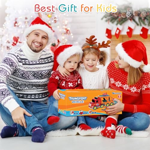 Nicmore Carrier Truck Toddler Toys Car: Transport Toy for 1 2 3 4 Year Old Boys Girls 18 Month 5-in-1 Kid Playset Gifts for Preschool Birthday Christmas - Thumbnail 7