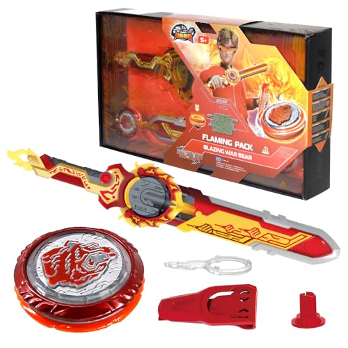 Infinity Nado peonzas para niños Split Series Metal Juguete niños, Battle Tops Lanzador peonza Juguete niños, Nado Spinning Tops niños de 5 6 7 8 9 10 11 12 años, Flaming Pack Blazing War Bear