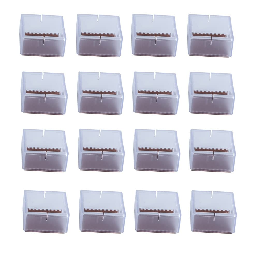 FEEIMOL 16 Pcs Silicone Chair Leg Floor Protectors Furniture Feet Caps Covers (Square,Fits for 42-48mm Legs)
