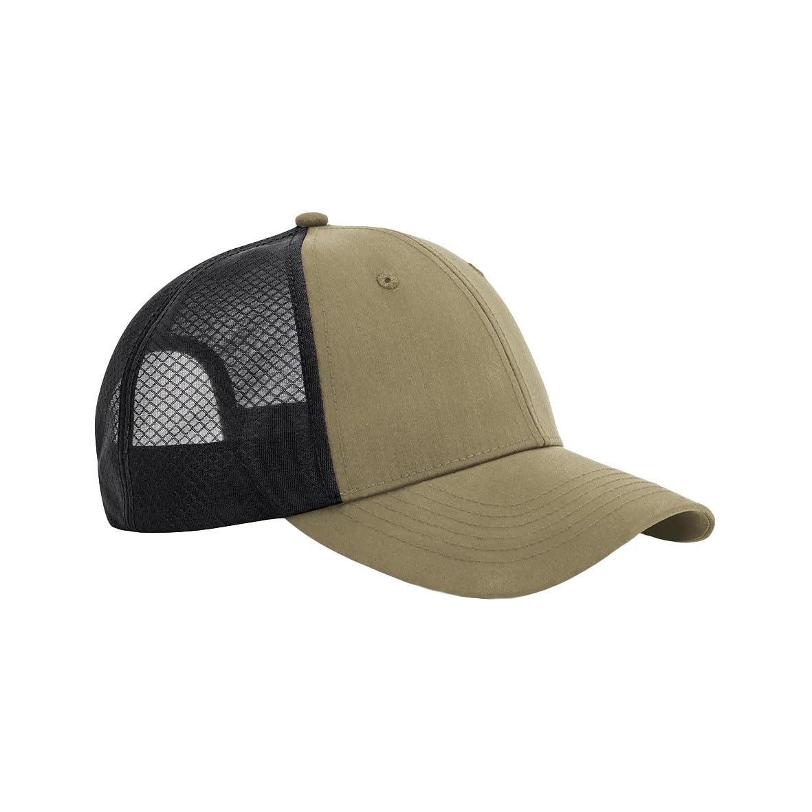 Beechfield - Desert Sand and Black Cap - Sun Hat, Baseball Caps Mens and Women, Golf Hats, Running Hats, Tennis Hat, Sports Hat - 100% Recycled