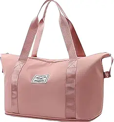 Bolsa Mala de Viagem Grande Hong Fu Impermeável expansível dobrável Multifuncional Multiuso (Academia, treino, fitness, yoga e dia-a-dia) Oxford Divisores internos Porta Celular cor: Rosa