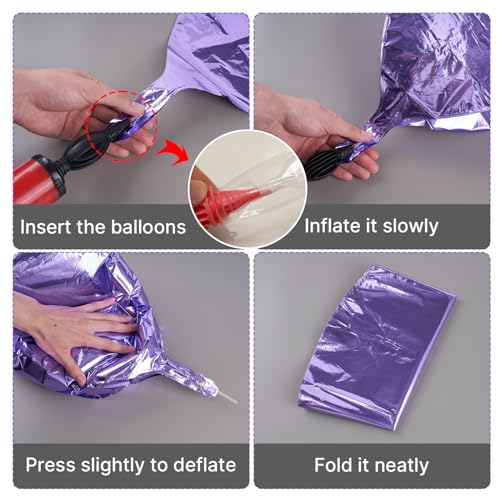 Image of PartyWoo Metallic Purple Large Giant Foil 4D Balloons 20pcs Different Sizes