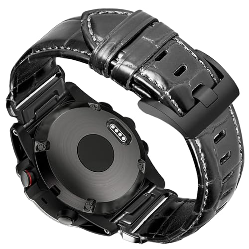 Bracelet en cuir de vachette pleine fleur 22mm pour Fenix 8 et 7, l'élégance classique au poignet