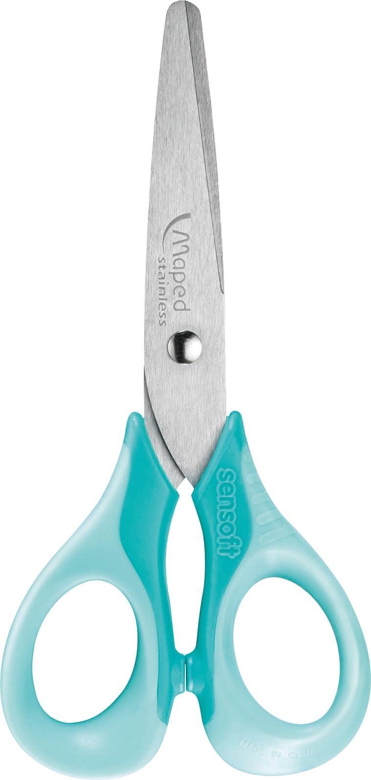 Maped - Sensoft schaar 13 cm - Kinderschaar met zachte ringen en 3D-ergonomie - Schaar vanaf 4 jaar - Voor kleuterschool en basisschool - Kleur: rood en geel