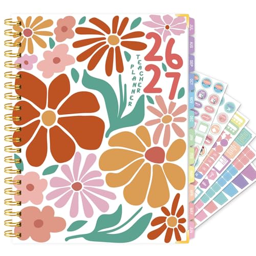 Teacher Planner 2025-2026 Academic Year Academic Planners for Teachers from July 2025 to June 2026 8.5x11 Large Weekly & Monthly Lesson Planner with Pocket & Stickers for School Teachers Supplies