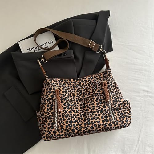 Image of Leopard Tote Bag for Women Cheetah Purse Vintage Hobo Bag Large Capacity Work Tote Bag