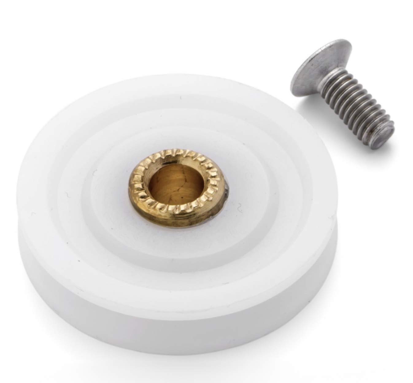 Shower Part White Showerpart V-Grooved Shower Door Rollers/Wheels/Runners L087, Diameter 30Mm, Wheel Thickness 6Mm, Nylon Outer Wheel, Shower Door Replacement Parts, 4X