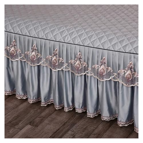Colcha faldón de encaje beige para dormitorios estilo romántico 6