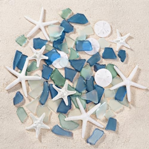 Blulu Sea Glass Decor 5.3 oz and 12 Pcs Resin...