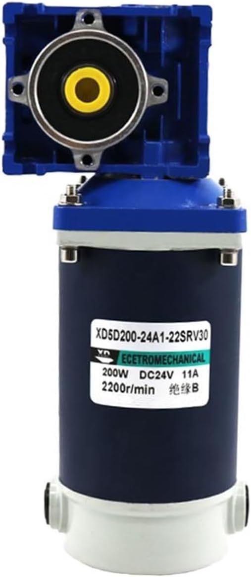 DC24V 220W RV30 高トルクウォームギアモーター、速度調整機能およびCW CCW高トルクウォームギア減速機付き(44rp