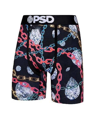 PSD Men's Boxer Briefs - Chain Block, 7 Inch Inseam, Moisture-Wicking, 4-Way Stretch, Boxer Briefs for Men, X-Large