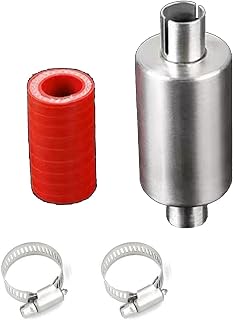 Stainless Steel Exhaust Tuned Pipe Muffler Silencer Set for HPI Baja ROVAN 5B 5T 5SC TDBX 1/5 RC Car, RC Car Upgrade Parts Replacement