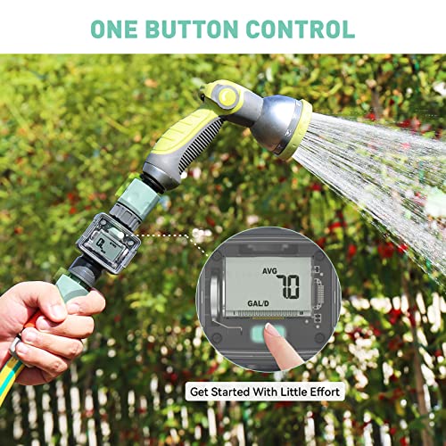 Rainpoint Water Meter, Water Flow Meter For Garden Rv Hose, Measure Gallon Or Liter Water Consumption, Fits 3/4-Inch Outdoor Hoses And Faucets #TOP5