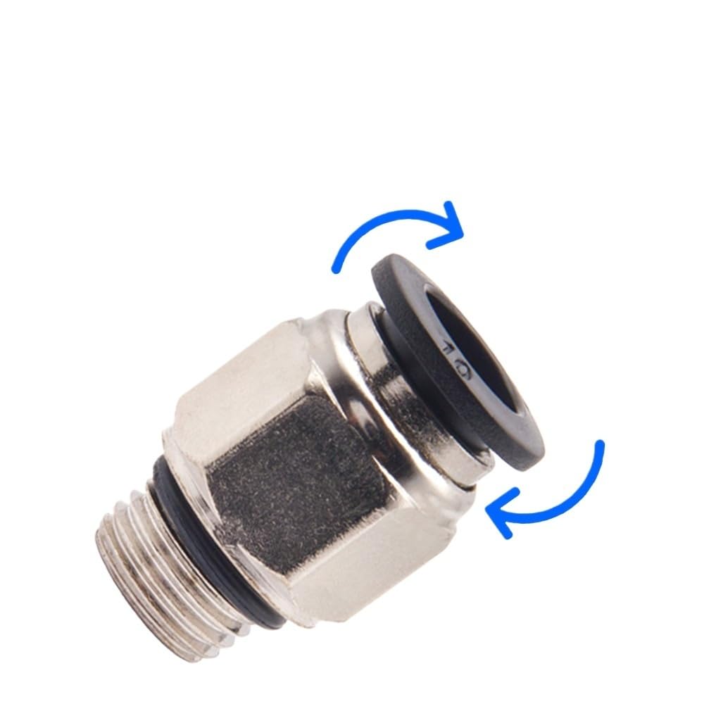 G PC - Conector rápido neumático para manguera de tráquea 4, 6, 8, 10, 12 mm, conector rápido neumático co/mpone/nts con anillo de sellado (GPC12-03)