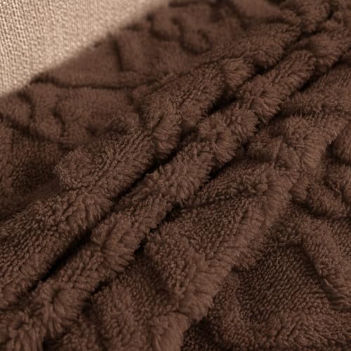 Image of HOMETHREADS Elastic Jacquard Chair Cover - Stretch Fit, Removable & Washable Short Dining Chair Seat Protector - Soft & Wrinkle-Resistant Slipcover for Home, Kitchen, Banquet. (Brown, Pack of 1)