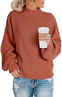 Saodimallsu Womens Oversized Sweaters Loose Batwing Sleeve Turtleneck Sweater Fall Cute Chunky Knit Pullover Jumper Tops