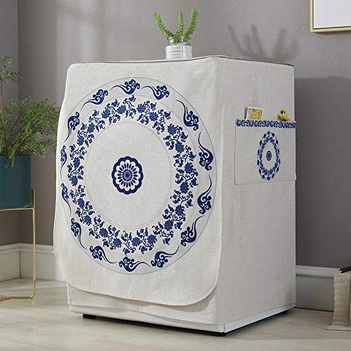 Waschmaschinen-Abdeckung, wasserdicht, blau, verheißungsvolle Wolken für Toplader, Whirlpool, Frontlader, automatischer Waschtrockner, Staubdicht, Spritzschutz, Reißverschluss, 60 x 60 x 83 cm Cover