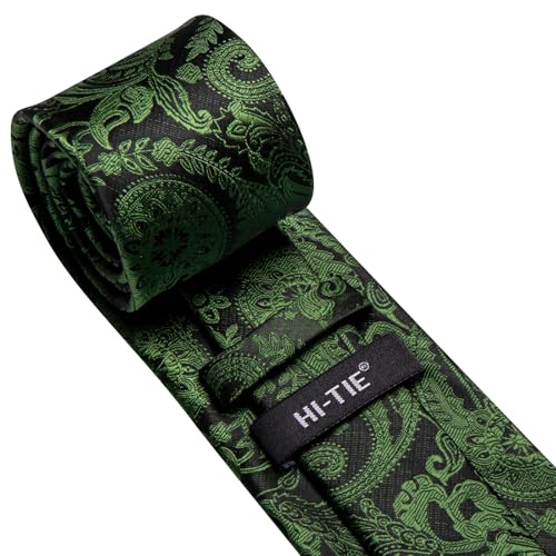 Image of Hi-Tie Mens 70inches Tie Set Extra Long Necktie for Men Cufflinks Handkerchief Big Tall Men Business Wedding