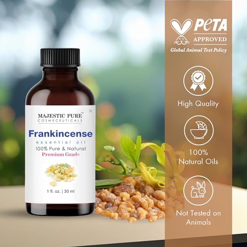 Image of Majestic Pure Essential Oil with Glass Dropper - 100% Pure and Natural - Essential Oils for Diffuser, Aromatherapy, Soap and Candle Making, Frankincense Essential Oil, Frankincense Oil, 1 Fl Oz