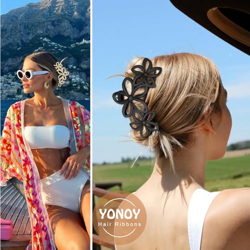 Pinzas grandes mate para cabello YONOY 4 piezas miniatura 3