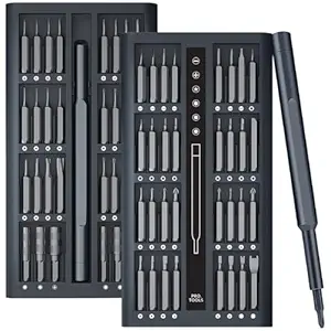 Tukzer 62 In 1 Mini Precision Screwdriver Set with Magnetic Head & CR-V Alloy Bits for Mobile Phone, Tablet, PC & Household Repair Tool Kit - Grey