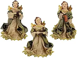 Tuut Decoração de Natal Anjo com Instrumentos Musicais Fendi 17cm Verde Sortido – Musicalidade e Toque Sofisticado